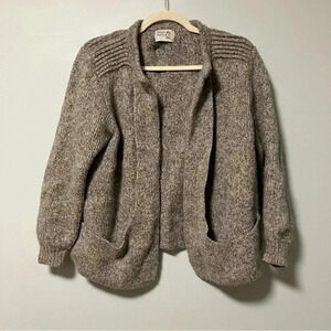 Simply natural alpaca blend open cardigan made in  Peru